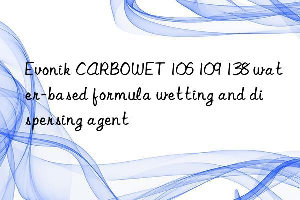 Evonik CARBOWET 106 109 138 water-based formula wetting and dispersing agent