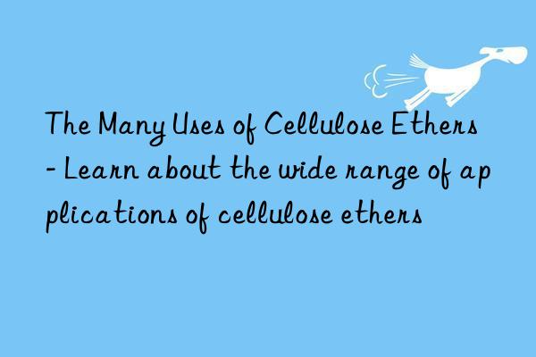 The Many Uses of Cellulose Ethers - Learn about the wide range of applications of cellulose ethers