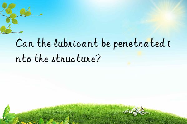 Can the lubricant be penetrated into the structure?