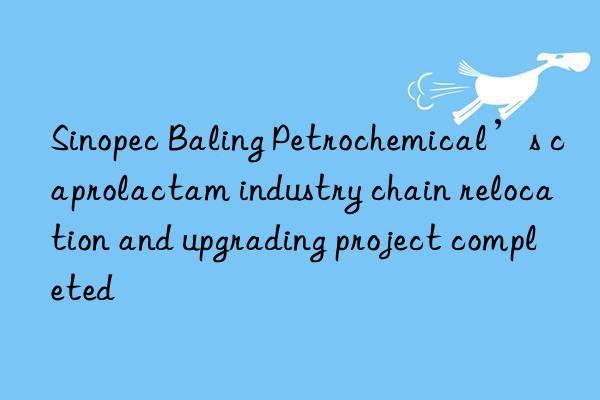 Sinopec Baling Petrochemical’s caprolactam industry chain relocation and upgrading project completed