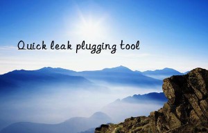 Quick leak plugging tool