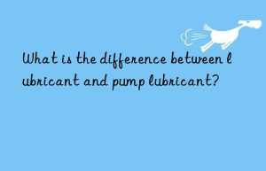 What is the difference between lubricant and pump lubricant?