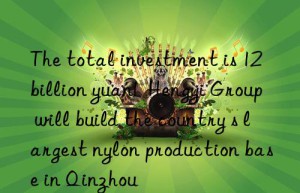 The total investment is 12 billion yuan!  Hengyi Group will build the country s largest nylon production base in Qinzhou