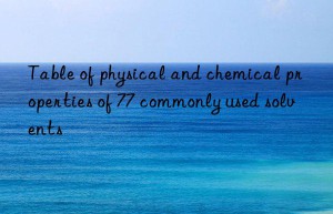 Table of physical and chemical properties of 77 commonly used solvents