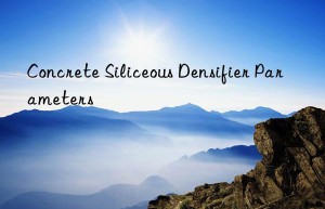 Concrete Siliceous Densifier Parameters