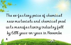 The ex-factory price of chemical raw materials and chemical products manufacturing industry fell by 6.8% year-on-year in November