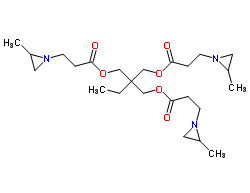 Trifunctional aziridine cross-linking agent