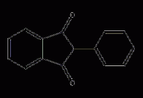 2-phenyl-1,3-indandione structural formula