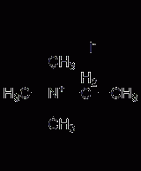 Structural formula of ethyltrimethylamine iodide