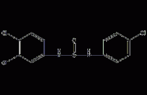 3,4,4'-Trichlorodiphenyl urea structural formula