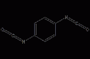 Structural formula of terephthalic diisocyanate