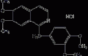 Structural formula of papaverine hydrochloride