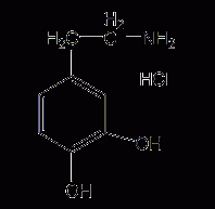 Structural formula of dopamine hydrochloride