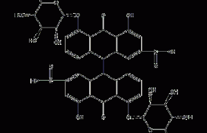 Structural formula of sennoside A