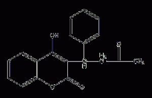 Structural formula of warfarin