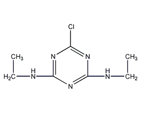 2-chloro-4,6-bis(ethylamino)-1,3,5-tri  Azine structural formula