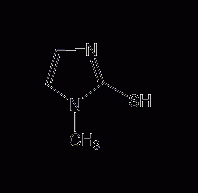 2-mercapto-1-methylimidazole structural formula