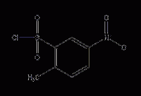 2-Methyl-5-nitrobenzenesulfonyl chloride structural formula