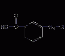 Structural formula of p-chloromercuric benzoic acid