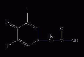 3,5-diiodo-4-pyridone-1-acetic acid structural formula