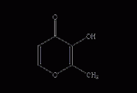 3-hydroxy-2-methyl-4-pyrone structural formula