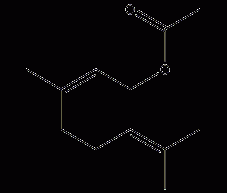 Structural formula of neryl acetate