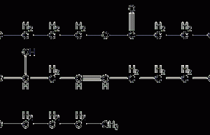 Structural formula of butyl ricinoleate