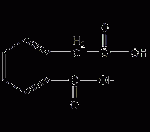 Structural formula of o-carboxyphenylacetic acid