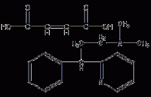 Structural formula of pheniramine maleate