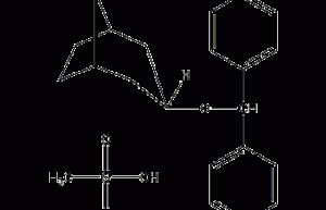 Structural formula of benztropine mesylate