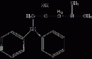 Structural formula of diphenhydramine hydrochloride