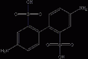 4,4'-diamino-3.3'-biphenyldisulfonic acid structural formula