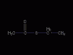 Structural formula of ethyl thioacetate