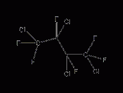 Hexafluoro-1,2,3,4-tetrachlorobutane structural formula