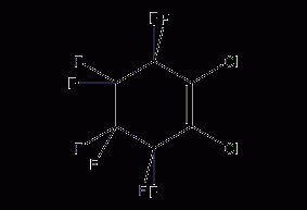 1,2-Dichlorooctafluorocyclohexene Structural Formula