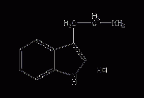 Structural formula of tryptamine hydrochloride