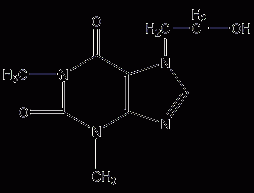 7-(β-hydroxyethyl)theophylline structural formula