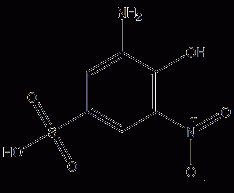 3-amino-4-hydroxy-5-nitrobenzenesulfonic acid structural formula